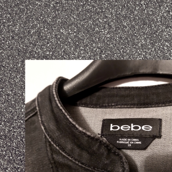 Size 28 Black Cut-Out/Distressed Jean bebe Jumpsuit - Picture 3 of 3